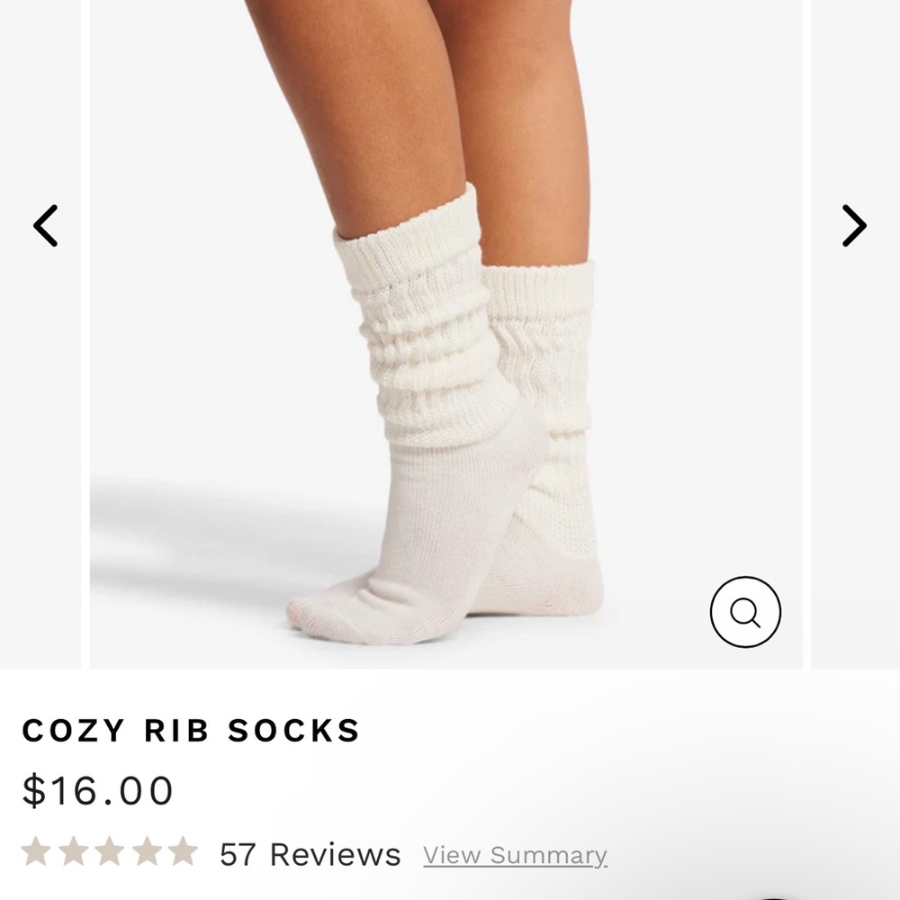 CSB cozy sock- cream. NEW WITH TAGS